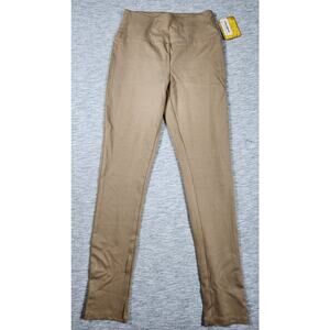 High Waisted Leggings Ankle Length Slim Fit Stretchy Womens Size Small Beige